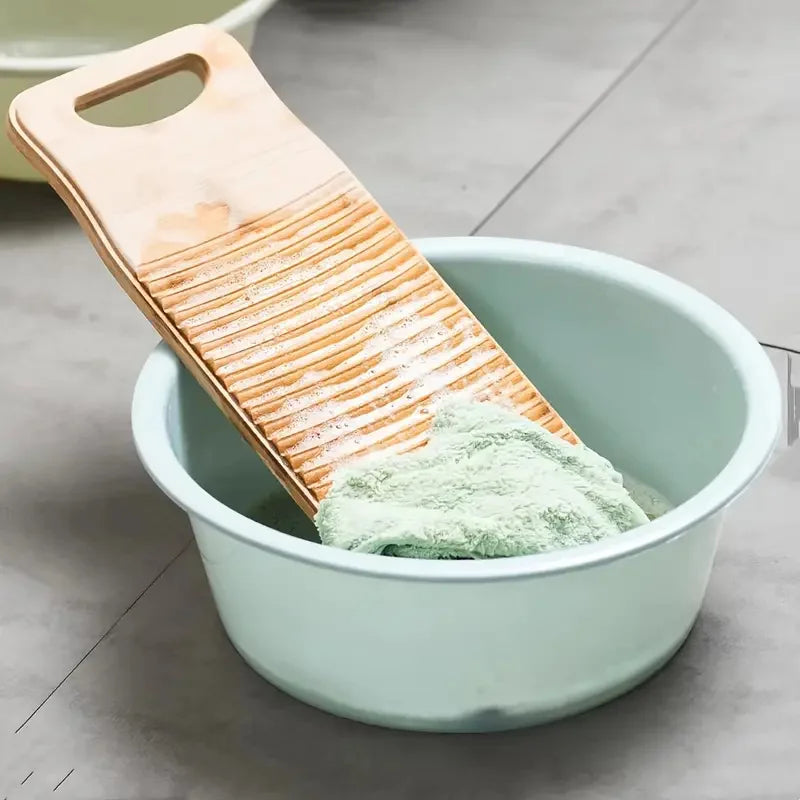 Eco-Friendly Bamboo Washboard - Durable, Thickened Hand-Wash Laundry Board For Home Use